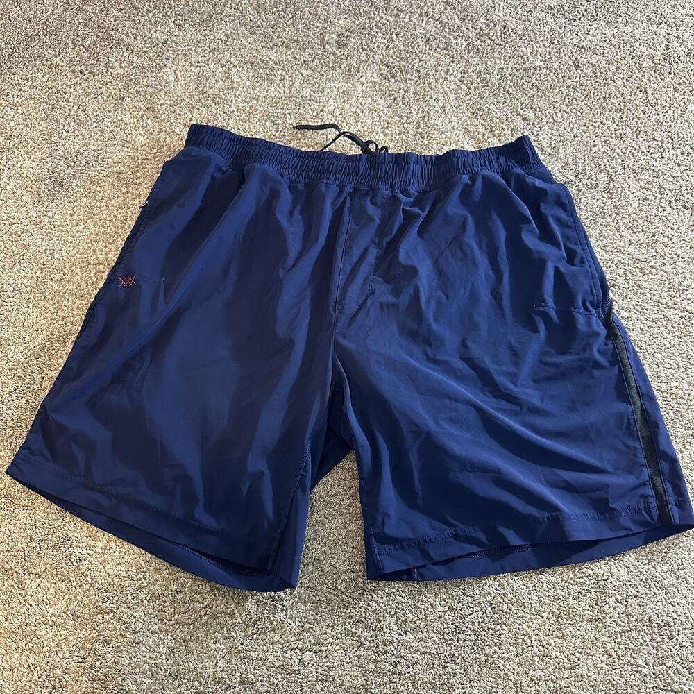 Rhone Mako Lined Athletic Shorts Men's Size XXL Navy Blue 8.5" Inseam